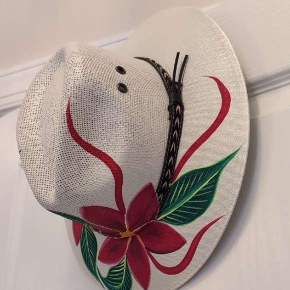 Lorenzo Hats - Hand-Painted Floral Panama Hat main image 7